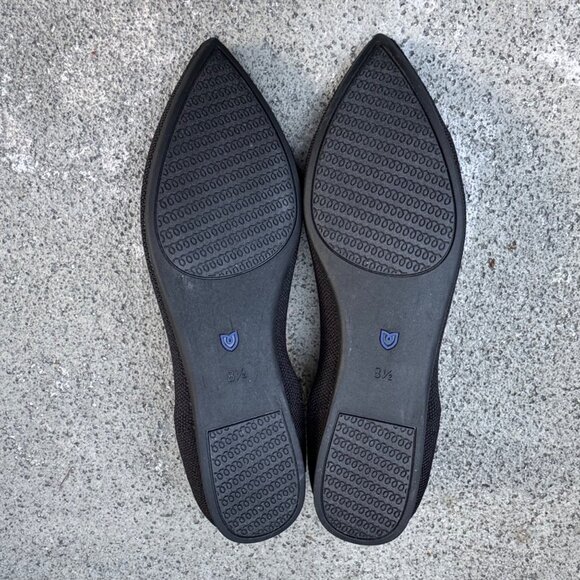 ROTHY'S Black The Point II Shoes Womens 8.5 Black Slip On Flats Rothys Pointed - Picture 6 of 10